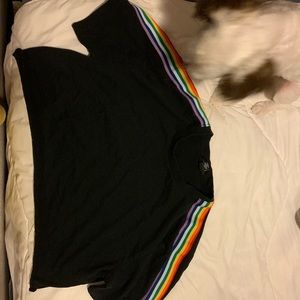 Cropped rainbow t shirt